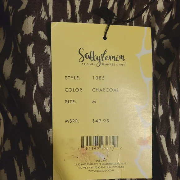 SaltyLemon Women's Brown Patterned Wide Leg Pants - Picture 3 of 5